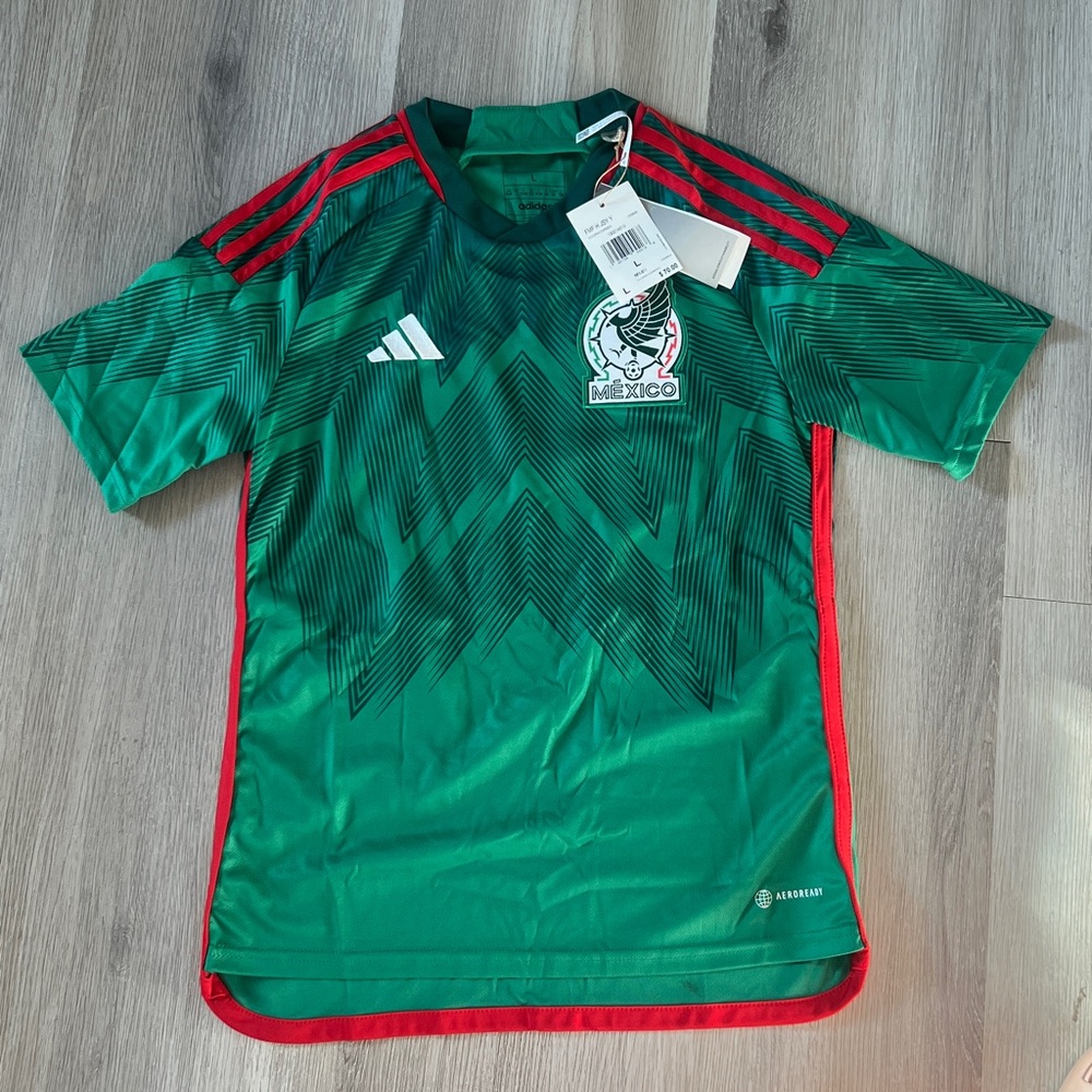 adidas Green and Red Kids Jersey